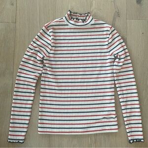 J.Crew striped mock turtleneck- size small